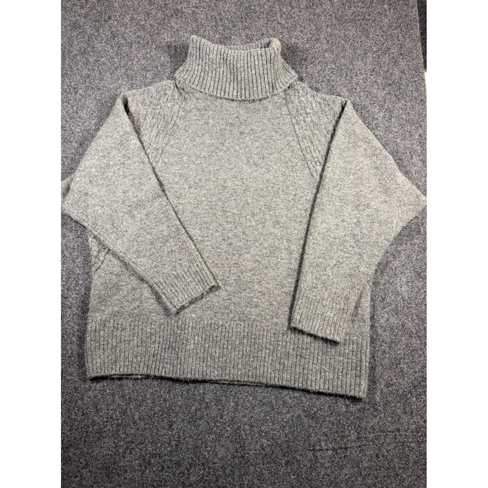 Topshop Womens Gray Turtleneck Raglan Cable Knit Pullover Sweater Size US 6